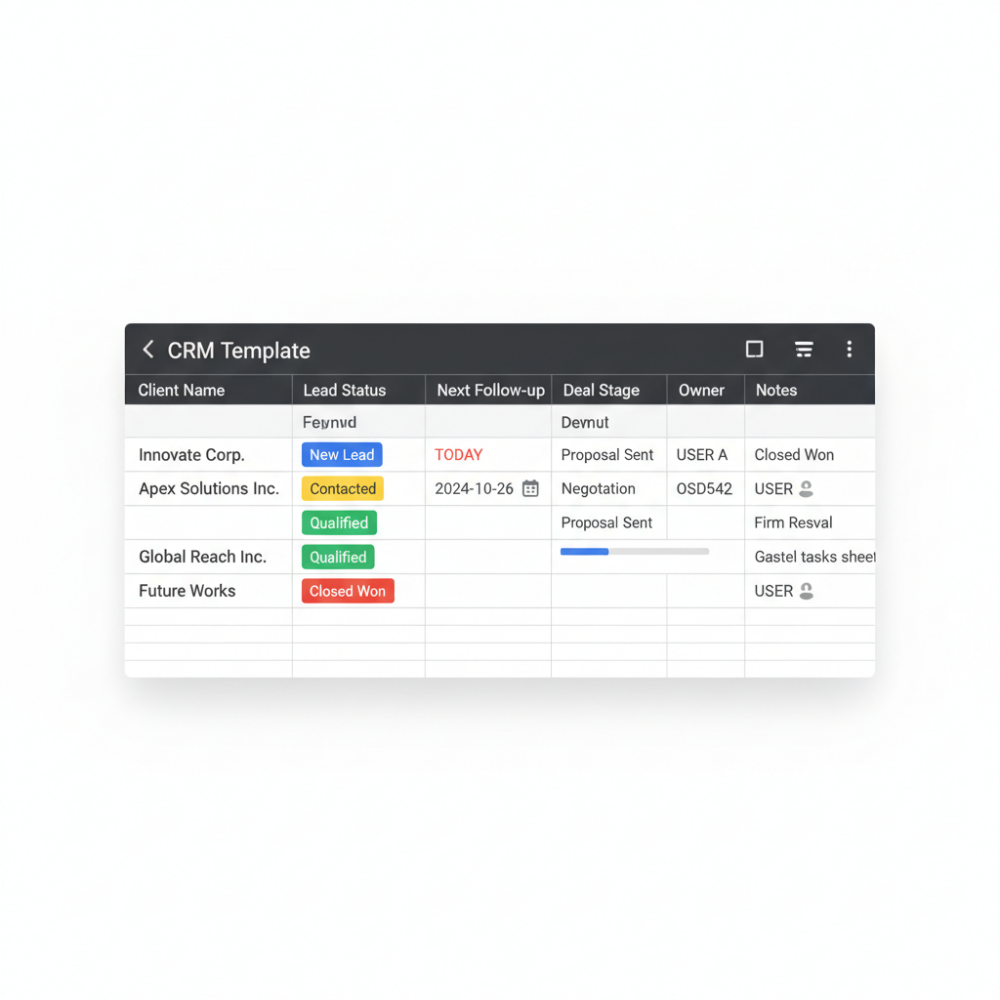 CRM Template for SMEs